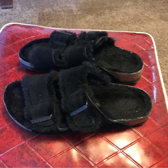 Birkenstock Arizona Sherling Sandals - Picture 1 of 8